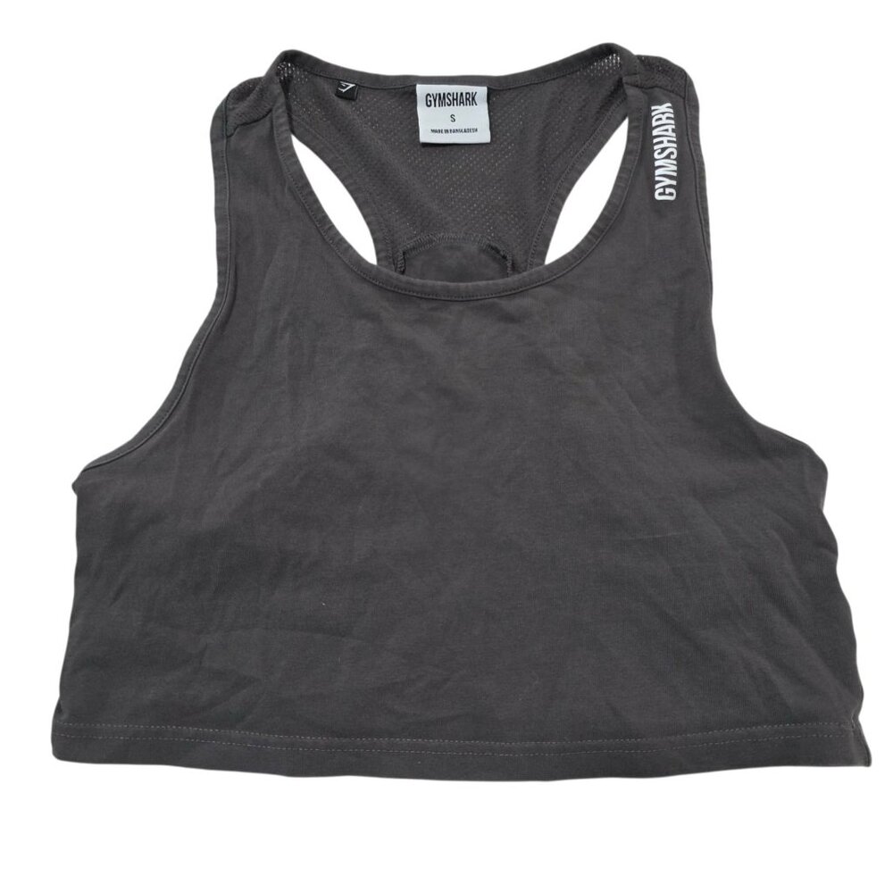 Gymshark Crop Tank Top Black Racerback Workout Top Womens Small